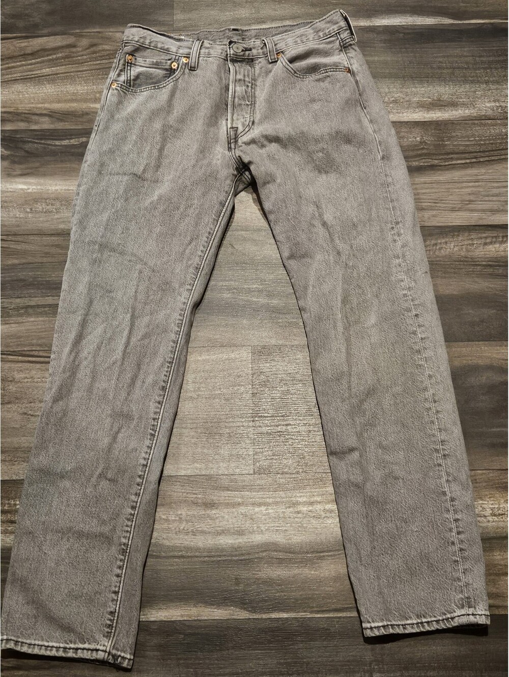 ‘93 Premium Levis Button Fly 501 Gray Wash Jeans 31” x 32” Straight Leg Classic